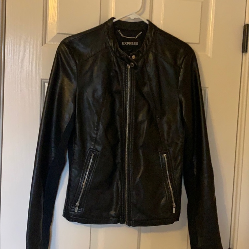 Express black leather jacket